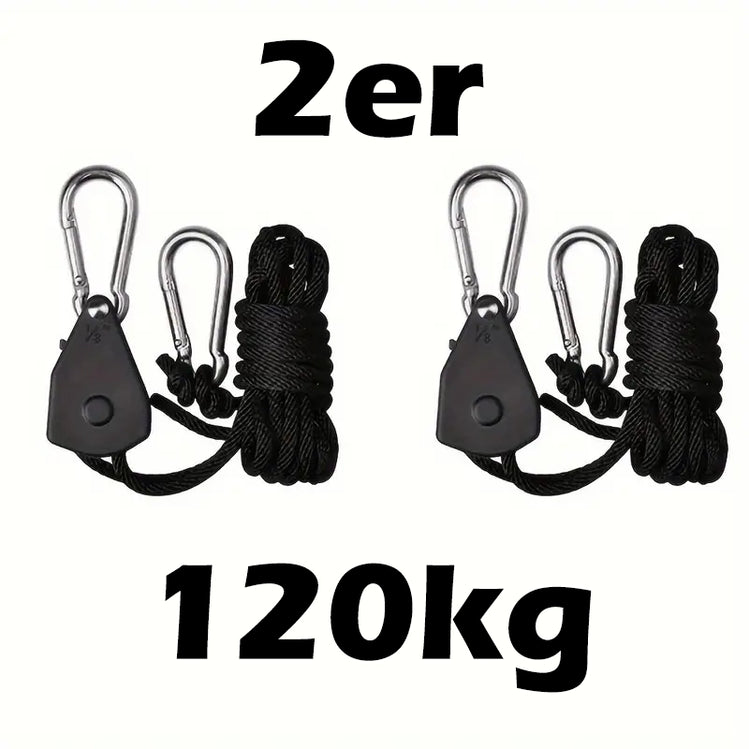 2 Stück Hebezug Spannseil Metall Verstellbares