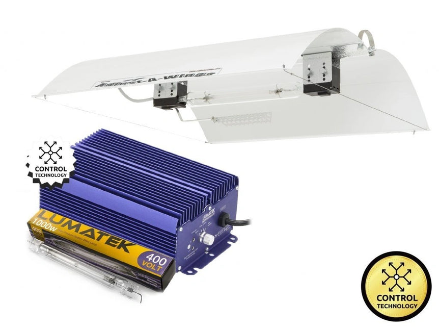SET Lumatek ULTIMATE PRO Controlled 1000W - 400V + Adjust-A-Wings HELLION DEFENDER MEDIUM DE + Lumatek 1000W 400V DE Dual Spectrum HPS