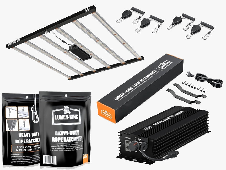 Lumen King LED 720W 2,7 qmol/J + steuerbarer Vorschaltgerät 720W