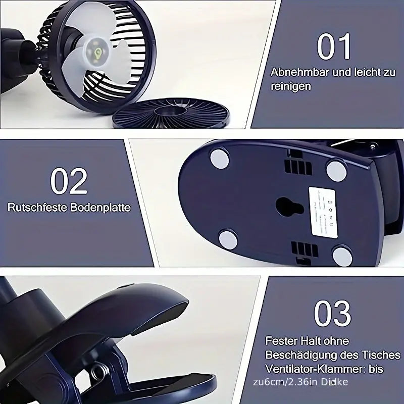 Mars Hydro 6 LED Clip Fan Ventilator 5000mAh